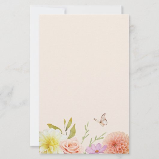 Pastell-Frühlingsblumen-Schreibwaren Briefpapier (Vorderseite)