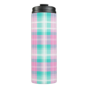 Pastell-Frühlingskariert glücklich feminin Thermosbecher