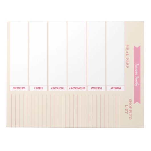 Pastell für personalisierte Mahlzeiten und Einkauf Notizblock (Vorderseite)