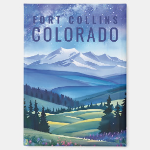 Pastell-Galaxie-Berglandschaft Touristen Reise Magnet