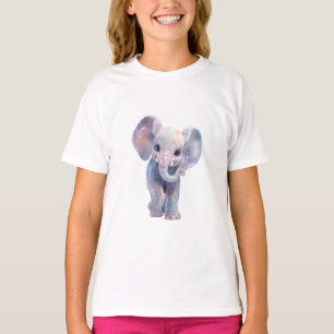 Pastell-Galaxie-Nebel-Baby-Elefant-Kinder T-Shirt