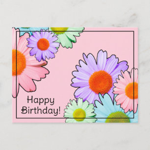 Pastell-Gänseblümchen Alles Gute zum Geburtstag Postkarte