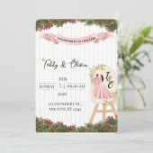 Pastell-Garten-Einladungskarte Einladung (Stehend Vorderseite)