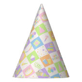 Pastell-Geburtstags-Icons Partyhut (Links)