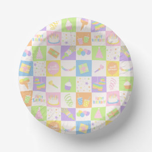 Pastell-Geburtstagsparty-Papier-Schalen Pappteller