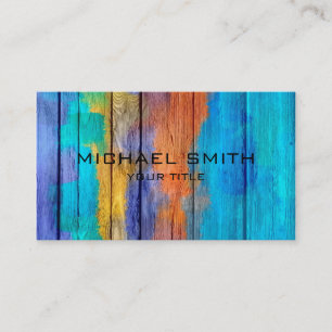 Pastell gefärbt auf Holz #10 Visitenkarte