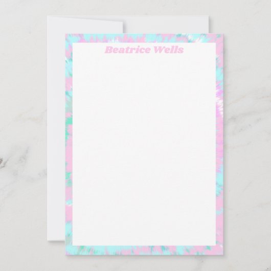 Pastell Gefärbte Krawatte Muster Pink Aqua Minze G (Vorderseite)