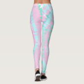 Pastell Gefärbte Krawatte Muster Pink Aqua Minze G Leggings (Rückseite)