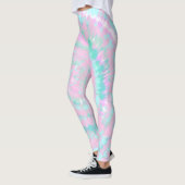 Pastell Gefärbte Krawatte Muster Pink Aqua Minze G Leggings (Links)