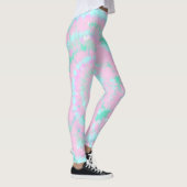 Pastell Gefärbte Krawatte Muster Pink Aqua Minze G Leggings (Rechts)