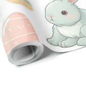 Pastell gefärbte Osterbüschen und Ostereier Geschenkpapier (Rolleneckpunkt)