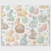 Pastell gefärbte Osterbüschen und Ostereier Geschenkpapier (Flach)