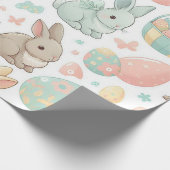 Pastell gefärbte Osterbüschen und Ostereier Geschenkpapier (Ecke)
