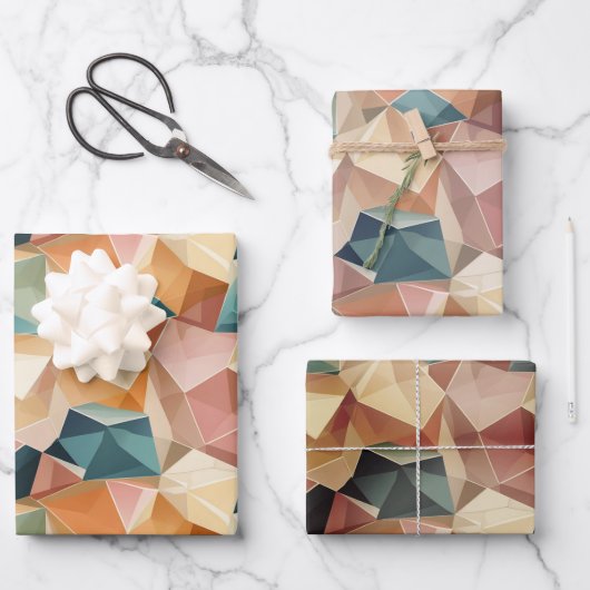 Pastell-Geometrischer Pop | Set aus Verpackungspap Geschenkpapier Set (Vorderseite)