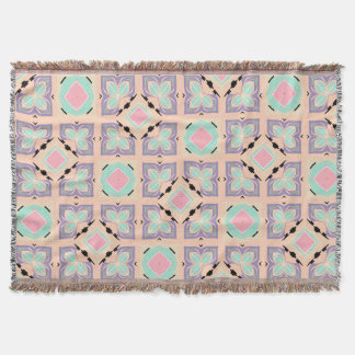 Pastell-Geometrisches Fliesenmuster | Rosa Mint Li Decke