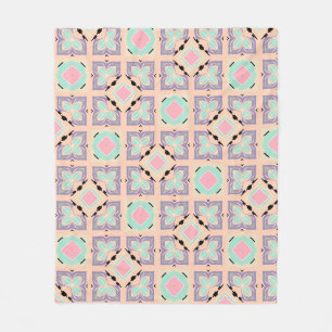 Pastell-Geometrisches Fliesenmuster   Rosa Mint Li Fleecedecke