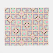 Pastell-Geometrisches Fliesenmuster | Rosa Mint Li Fleecedecke (Vorderseite (Horizontal))