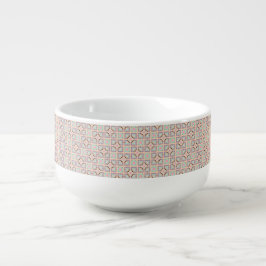 Pastell-Geometrisches Fliesenmuster | Rosa Mint Li Große Suppentasse