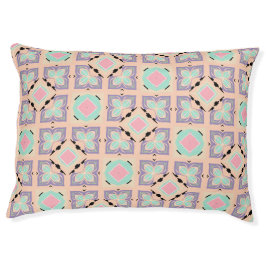 Pastell-Geometrisches Fliesenmuster | Rosa Mint Li Haustierbett