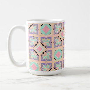 Pastell-Geometrisches Fliesenmuster Rosa Mint Li Kaffeetasse