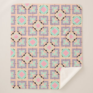 Pastell-Geometrisches Fliesenmuster Rosa Mint Li Sherpadecke