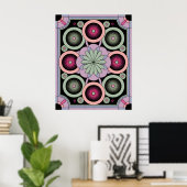Pastell-Geometrisches Mandala-Blühen Poster (Heimbüro)