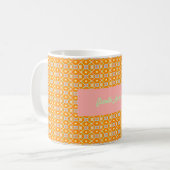 Pastell-Geometrisches Pixel-Muster auf lebendigem  Kaffeetasse (Vorderseite Links)