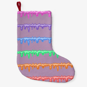 Pastell Geschmolzener Regenbogen Streifen Weihnach Kleiner Weihnachtsstrumpf