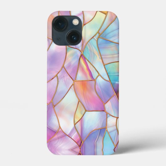 Pastell gestanztes Glas Gold Linien Case-Mate iPhone Hülle (Rückseite)