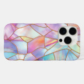 Pastell gestanztes Glas Gold Linien Case-Mate iPhone Hülle (Rückseite (Horizontal))