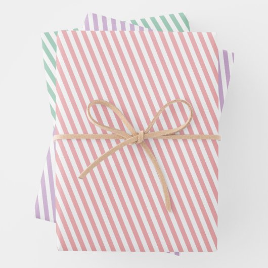 Pastell gestreift jeden Augenblick Geschenkpapier Set (Beispiel)