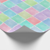 Pastell-Gingham-Blöcke Geschenkpapier (Ecke)