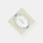 Pastell-Gingham-Blumen-Baby-Party Serviette (Ecke)
