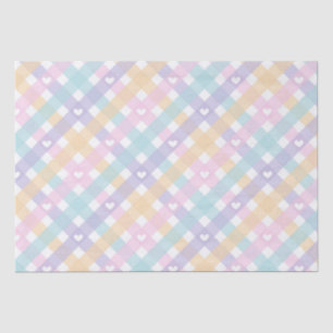 Pastell-Gingham-Herzen   Seidenpapier
