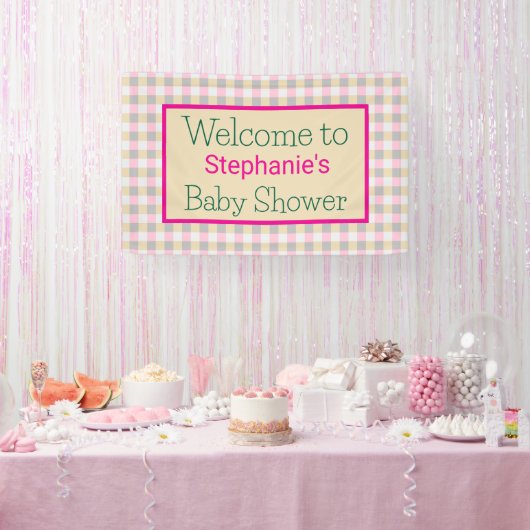Pastell-Gingham-Karogestaltung für Veranstaltungen Banner (Party)