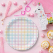 Pastell-Gingham-Papierplatte Pappteller (Party)