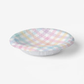 Pastell-Gingham Pappteller (Gewinkelt)