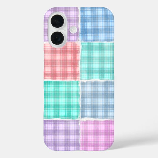 Pastell-Gingham-Patchwork-Blöcke Case-Mate iPhone Hülle (Rückseite)