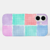 Pastell-Gingham-Patchwork-Blöcke Case-Mate iPhone Hülle (Rückseite (Horizontal))