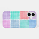 Pastell-Gingham-Patchwork-Blöcke iPhone 16 Hülle (Rückseite (Horizontal))