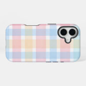 Pastell-Gingham – sanftes Wasserfarbenmuster iPhone 16 Hülle (Rückseite (Horizontal))