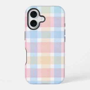 Pastell-Gingham – sanftes Wasserfarbenmuster iPhone 16 Hülle