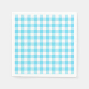 Pastell-Ginghamservietten Blau Serviette