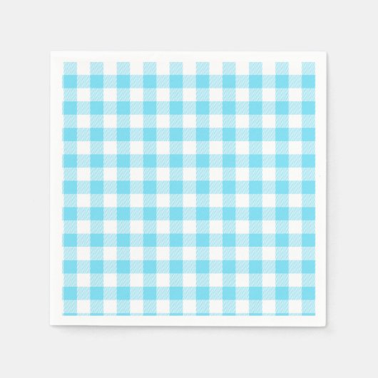 Pastell-Ginghamservietten Blau Serviette (Vorderseite)