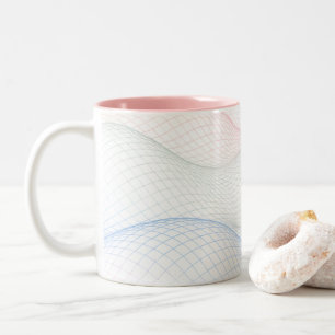 Pastell-Gitterwellen-Mesh Zweifarbige Tasse