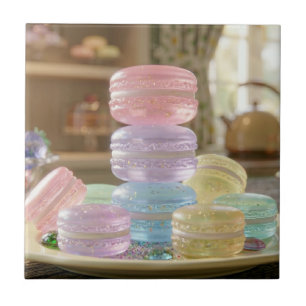 Pastell-Glas-Macarons-Kekse   Fliese