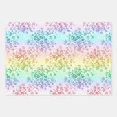 Pastell-Glitter-Ombre-Regenbogen-Farben-Muster Geschenkpapier Set (Vorderseite 3)