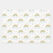 Pastell-Glitter-Ombre-Regenbogen-Farben-Muster Geschenkpapier Set (Vorderseite)