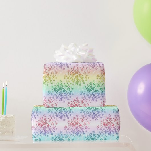 Pastell Glitter Ombre Regenbogenfarben-Muster Geschenkpapier (Partygeschenke)