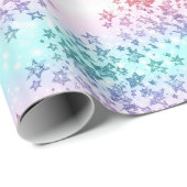 Pastell Glitter Ombre Regenbogenfarben-Muster Geschenkpapier (Rolleneckpunkt)